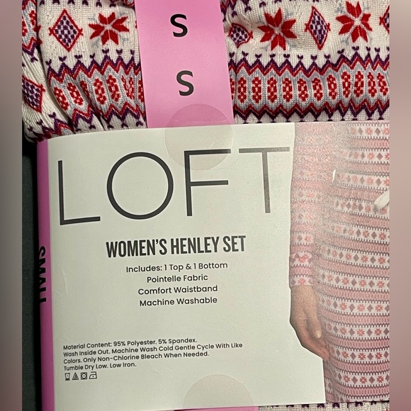 LOFT Women’s 2-Piece Henley Pointelle Pajama Set Small (4–6) NWT - Picture 9 of 13